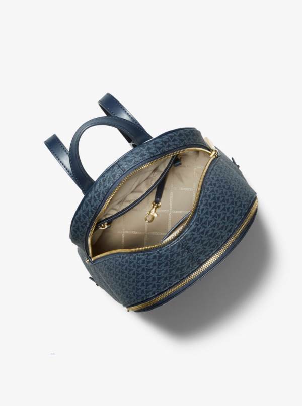 Damske Batohy Michael Kors Rhea Medium Color-Block Logo Námornícka Modrá Viacfarebný - Kabelky Michael Kors Lacne | DAKHS-8379